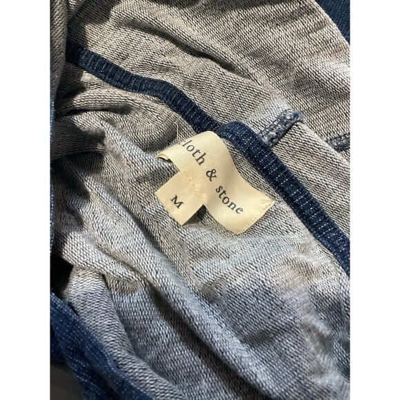Cloth & Stone Blue Chambray Hooded Long Sleeve Sweatshirt Twist Front M - Picture 4 of 5